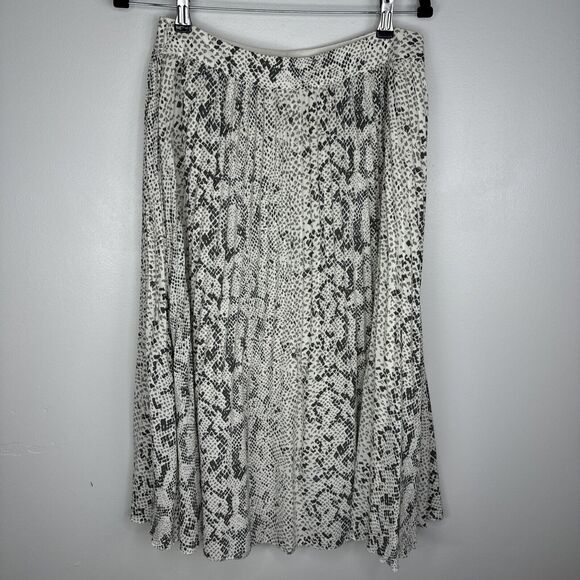 J. Crew Snake Print Pleated Midi Skirt Sz 6 Animal Print Career - Picture 4 of 8